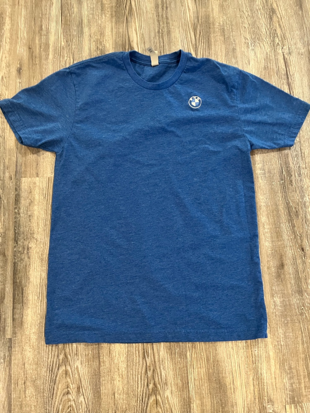 BMW Blue Women’s Crew Neck Tee with Embroidered Logo